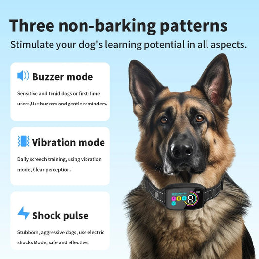 Smart Automatic Anti Barking Dog Collar Rechargeable Bark Stopper Stop Barking HD Digital Display IP67 Waterproof Collar For Dogs Pet Products - WAREHOUSE SHOP