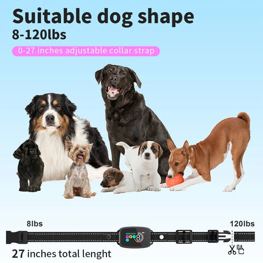 Smart Automatic Anti Barking Dog Collar Rechargeable Bark Stopper Stop Barking HD Digital Display IP67 Waterproof Collar For Dogs Pet Products - WAREHOUSE SHOP
