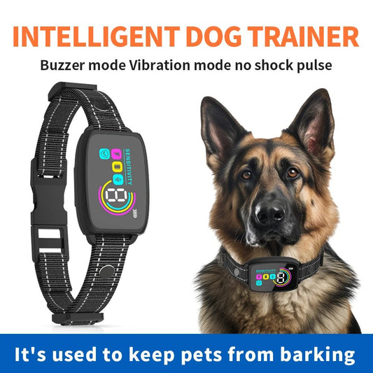Smart Automatic Anti Barking Dog Collar Rechargeable Bark Stopper Stop Barking HD Digital Display IP67 Waterproof Collar For Dogs Pet Products - WAREHOUSE SHOP
