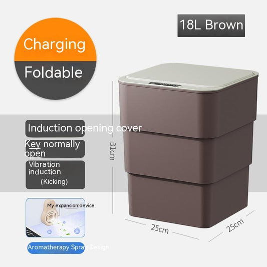 Smart Trash Can With Lid For Bedroom And Living Room Kitchen Storage Box Trash Can Induction Small Car Box Automatic Smart Dustbin Smart Trash Bin - WAREHOUSE SHOP