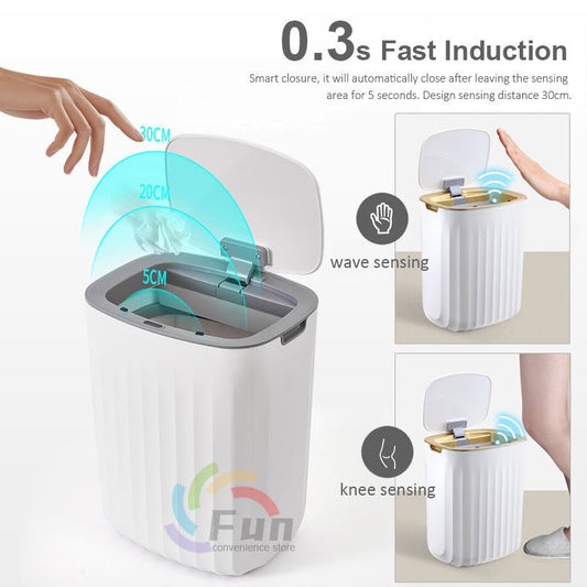 Smart Trash Can With Lid For Bedroom And Living Room Kitchen Storage Box Trash Can Induction Small Car Box Automatic Smart Dustbin Smart Trash Bin - WAREHOUSE SHOP