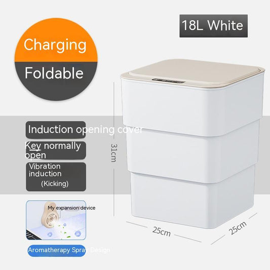 Smart Trash Can With Lid For Bedroom And Living Room Kitchen Storage Box Trash Can Induction Small Car Box Automatic Smart Dustbin Smart Trash Bin - WAREHOUSE SHOP