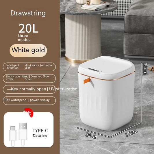 Smart Trash Can With Lid For Bedroom And Living Room Kitchen Storage Box Trash Can Induction Small Car Box Automatic Smart Dustbin Smart Trash Bin - WAREHOUSE SHOP