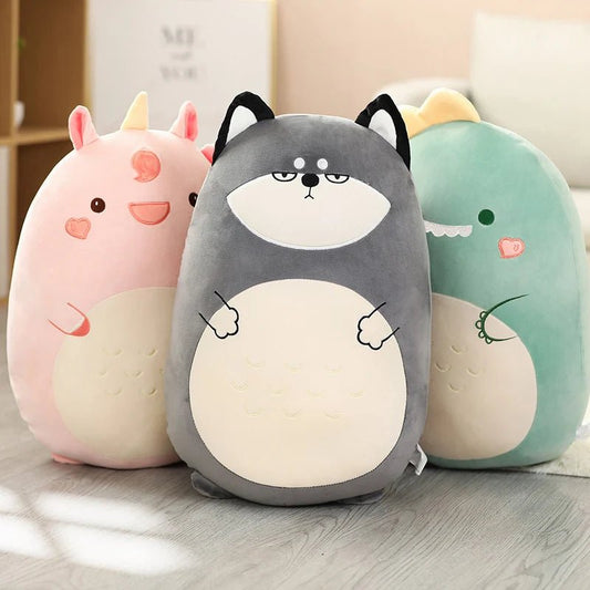 Soft & cuddly squish pillow plush toys — unicorn, dinosaur, lion, bunny & more. 45–60cm cushions for comfort & smiles. - WAREHOUSE SHOP