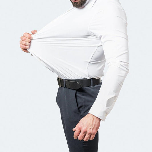 Solid Long Sleeve Shirt Fashion Slim Lapel Button Office Business Shirt Men's Clothing - WAREHOUSE SHOP