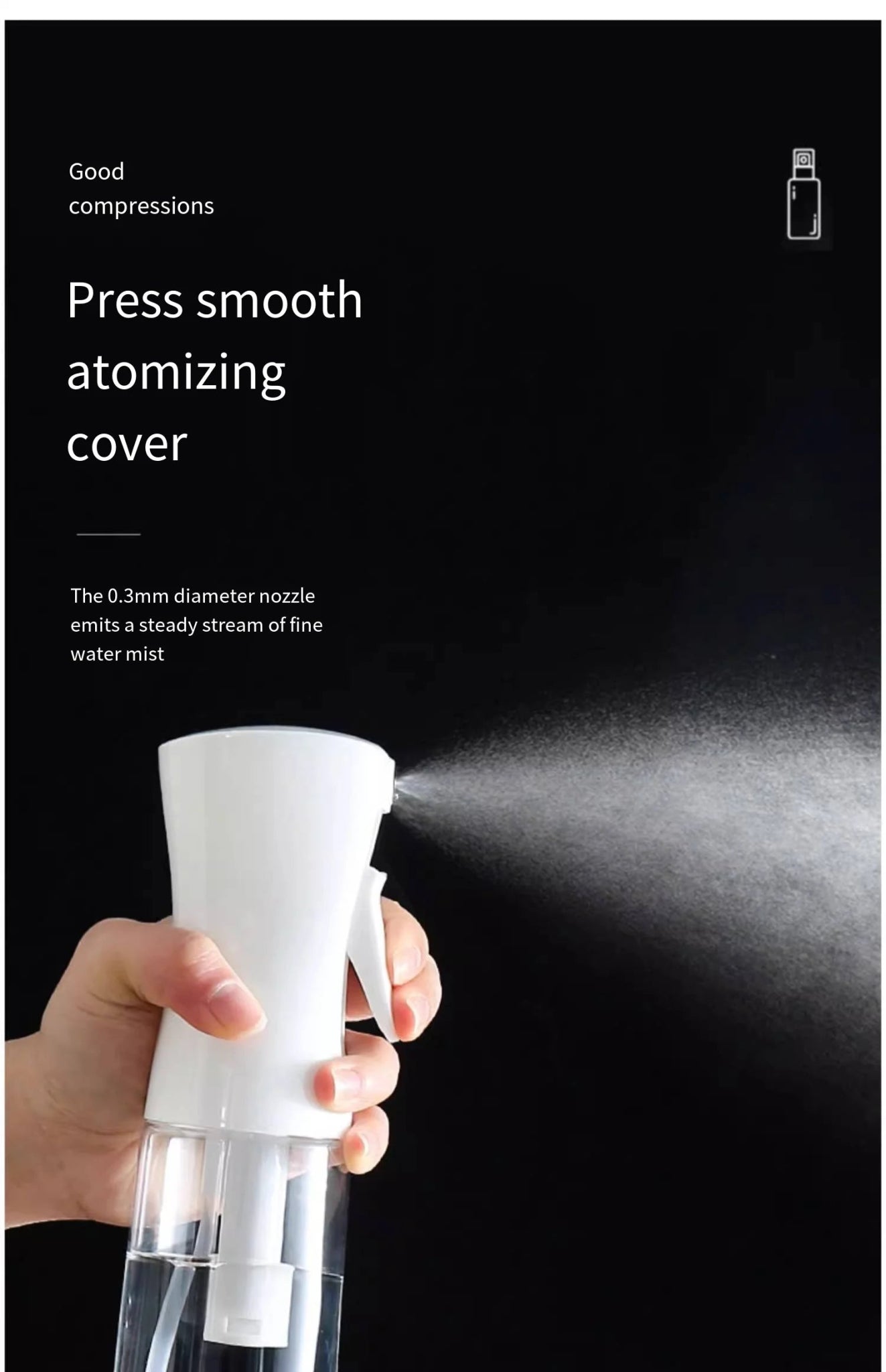 Spray bottle continuous high pressure water refill dilution fine mist atomizing spray bottle pressed refill water bottle size op - WAREHOUSE SHOP
