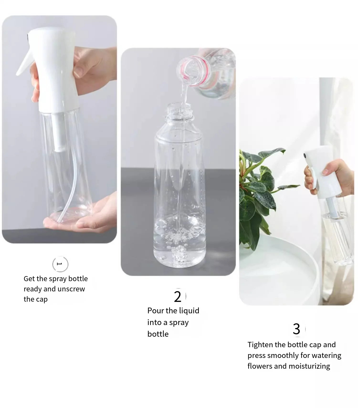 Spray bottle continuous high pressure water refill dilution fine mist atomizing spray bottle pressed refill water bottle size op - WAREHOUSE SHOP