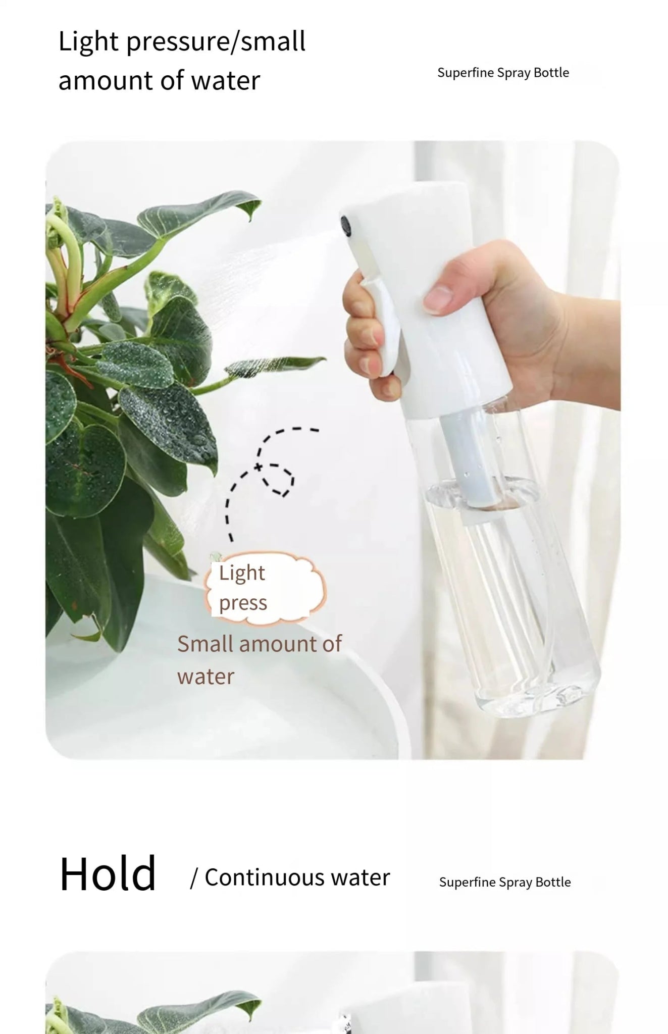 Spray bottle continuous high pressure water refill dilution fine mist atomizing spray bottle pressed refill water bottle size op - WAREHOUSE SHOP