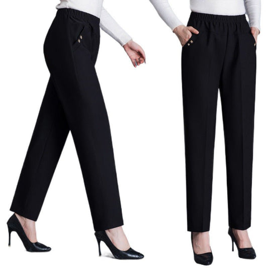 Spring And Autumn Middle - aged Mom Pants Straight - leg Trousers - WAREHOUSE SHOP