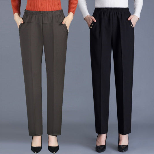 Spring And Autumn Middle - aged Mom Pants Straight - leg Trousers - WAREHOUSE SHOP