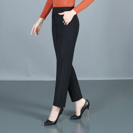 Spring And Autumn Middle - aged Mom Pants Straight - leg Trousers - WAREHOUSE SHOP