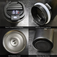 Stainless Steel Smart Coffee Tumbler Thermos Cup with Intelligent Temperature Display Portable Travel Mug 380ml 510ml - WAREHOUSE SHOP