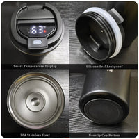 Stainless Steel Smart Coffee Tumbler Thermos Cup with Intelligent Temperature Display Portable Travel Mug 380ml 510ml - WAREHOUSE SHOP