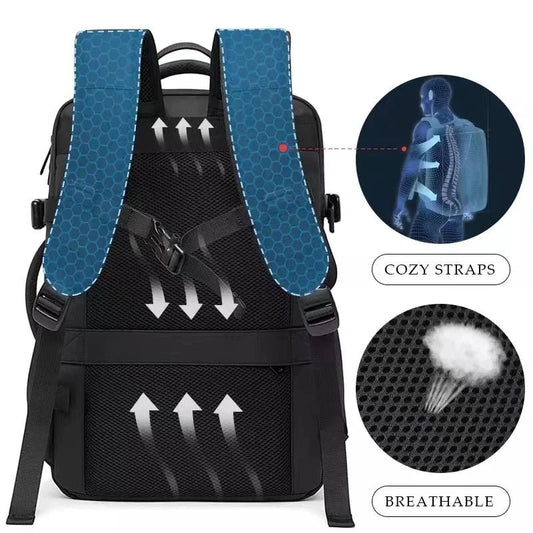 Stylish BANGE Travel Backpack – Business Laptop Backpack 17.3” Expandable, Waterproof, USB Charging, Large Capacity - WAREHOUSE SHOP