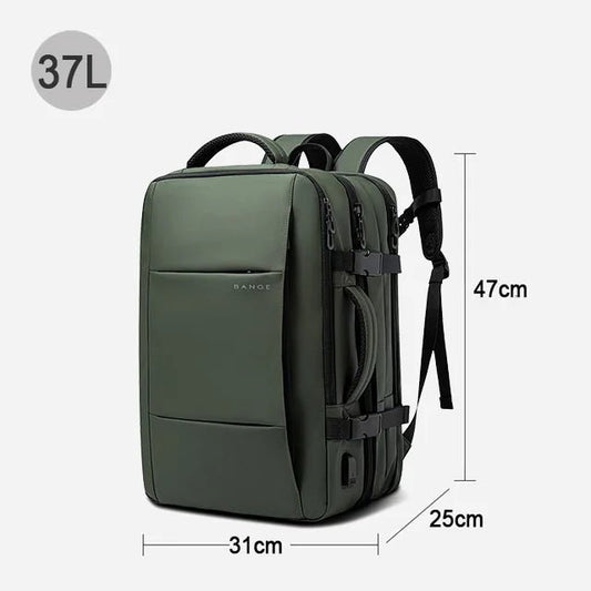 Stylish BANGE Travel Backpack – Business Laptop Backpack 17.3” Expandable, Waterproof, USB Charging, Large Capacity - WAREHOUSE SHOP