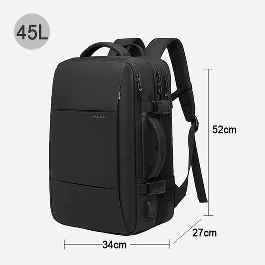 Stylish BANGE Travel Backpack – Business Laptop Backpack 17.3” Expandable, Waterproof, USB Charging, Large Capacity - WAREHOUSE SHOP
