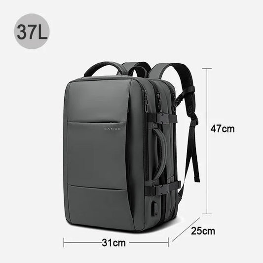 Stylish BANGE Travel Backpack – Business Laptop Backpack 17.3” Expandable, Waterproof, USB Charging, Large Capacity - WAREHOUSE SHOP