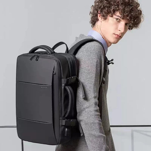 Stylish BANGE Travel Backpack – Business Laptop Backpack 17.3” Expandable, Waterproof, USB Charging, Large Capacity - WAREHOUSE SHOP