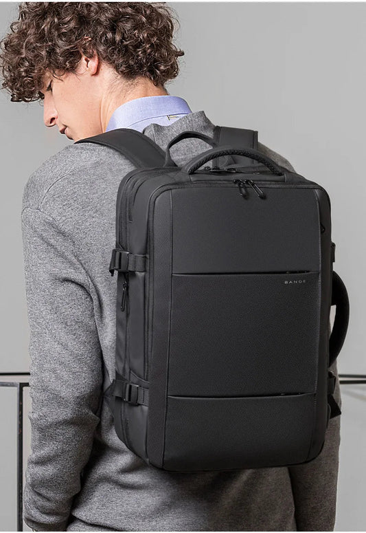 Stylish BANGE Travel Backpack – Business Laptop Backpack 17.3” Expandable, Waterproof, USB Charging, Large Capacity - WAREHOUSE SHOP