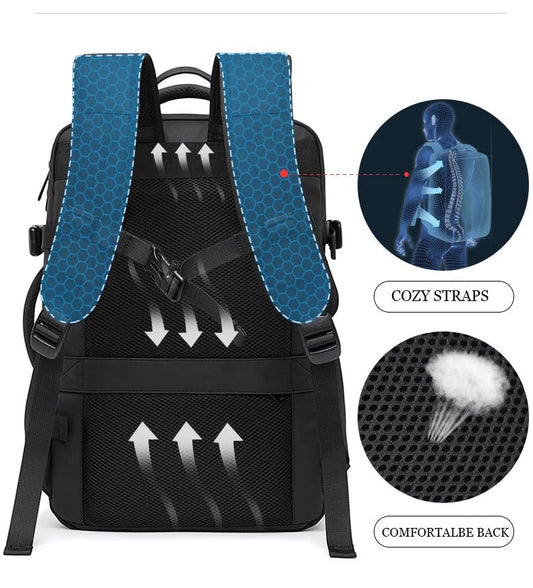 Stylish BANGE Travel Backpack – Business Laptop Backpack 17.3” Expandable, Waterproof, USB Charging, Large Capacity - WAREHOUSE SHOP