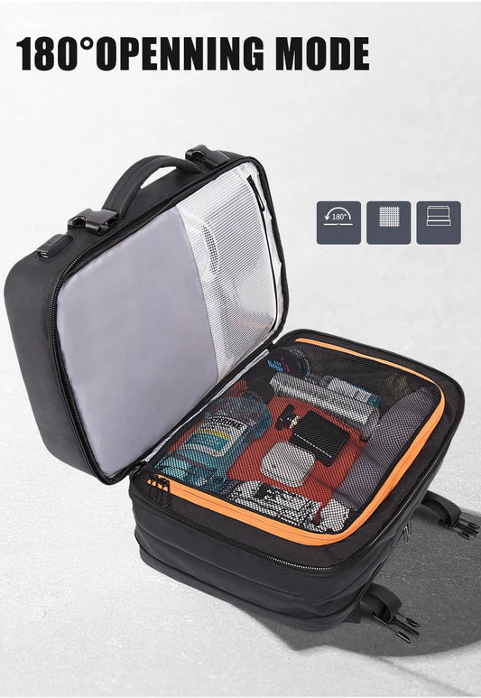 Stylish BANGE Travel Backpack – Business Laptop Backpack 17.3” Expandable, Waterproof, USB Charging, Large Capacity - WAREHOUSE SHOP