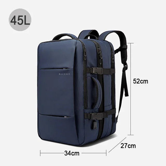 Stylish BANGE Travel Backpack – Business Laptop Backpack 17.3” Expandable, Waterproof, USB Charging, Large Capacity - WAREHOUSE SHOP