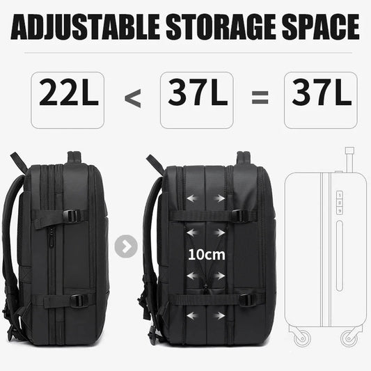Stylish BANGE Travel Backpack – Business Laptop Backpack 17.3” Expandable, Waterproof, USB Charging, Large Capacity - WAREHOUSE SHOP