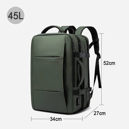 Stylish BANGE Travel Backpack – Business Laptop Backpack 17.3” Expandable, Waterproof, USB Charging, Large Capacity - WAREHOUSE SHOP