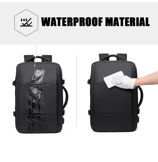 Stylish BANGE Travel Backpack – Business Laptop Backpack 17.3” Expandable, Waterproof, USB Charging, Large Capacity - WAREHOUSE SHOP