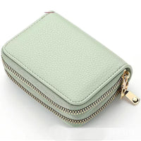 Stylish women’s short purse with lychee pattern, secure zipper, roomy card slots, and coin pocket for everyday use - WAREHOUSE SHOP