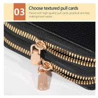 Stylish women’s short purse with lychee pattern, secure zipper, roomy card slots, and coin pocket for everyday use - WAREHOUSE SHOP