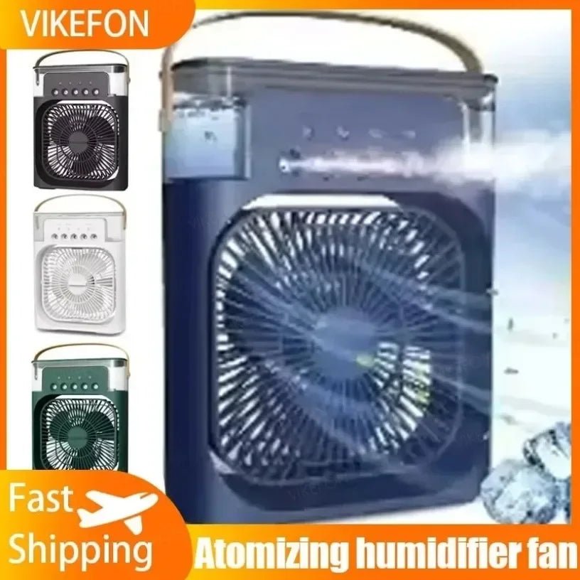 Summer Multifunctional Desktop Fan Air Humidifier Five - hole Spray Fan 3 In 1 Silent Air Cooler Portable Practical Cooling Fan - WAREHOUSE SHOP