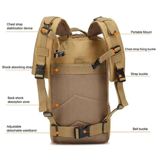 Tactical Backpack Outdoor activities. Travel, Camping, Fishing, Climbing, Hunting Backpacking. - WAREHOUSE SHOP