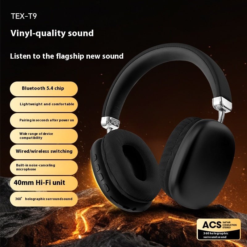 TEX - T9 Bluetooth Headset Wireless Headphone Head - mounted - WAREHOUSE SHOP