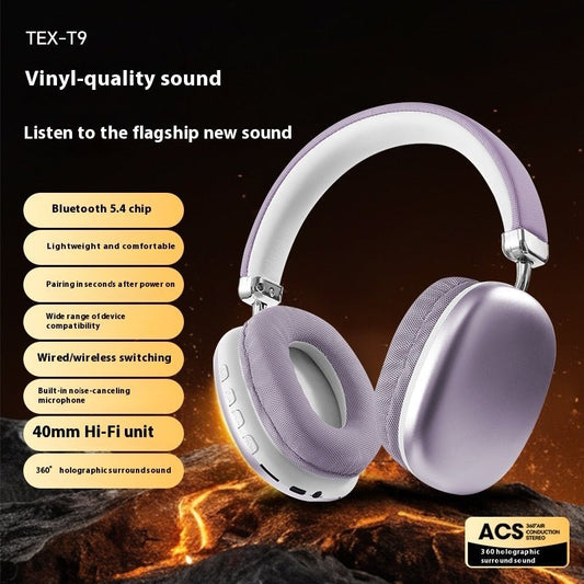TEX - T9 Bluetooth Headset Wireless Headphone Head - mounted - WAREHOUSE SHOP