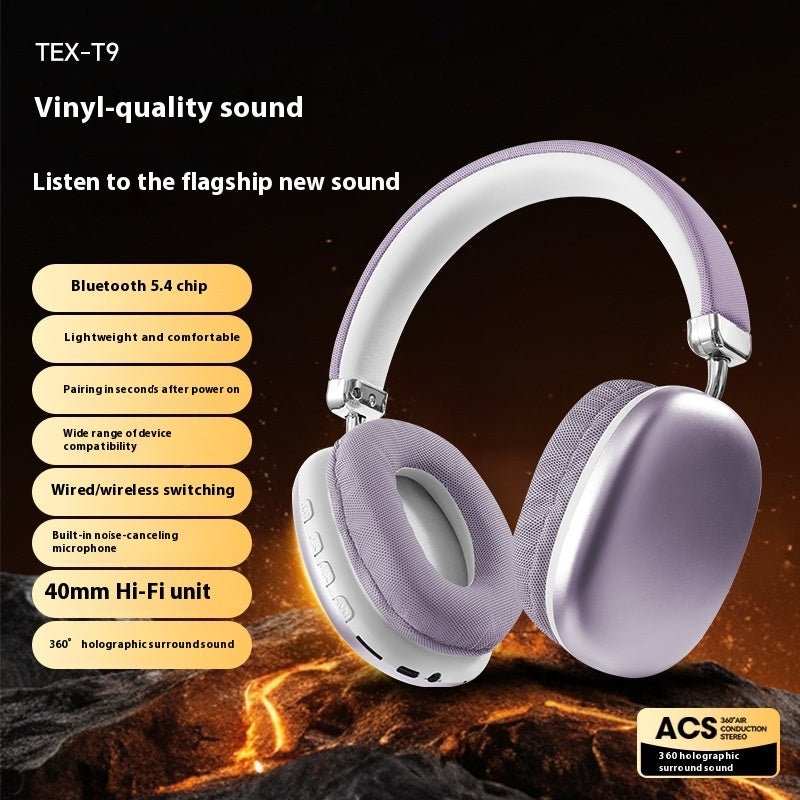 TEX - T9 Bluetooth Headset Wireless Headphone Head - mounted - WAREHOUSE SHOP