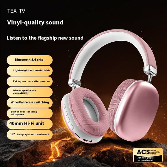 TEX - T9 Bluetooth Headset Wireless Headphone Head - mounted - WAREHOUSE SHOP