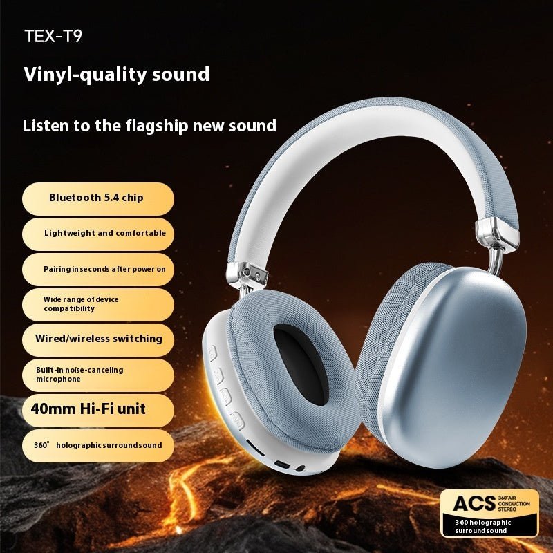 TEX - T9 Bluetooth Headset Wireless Headphone Head - mounted - WAREHOUSE SHOP