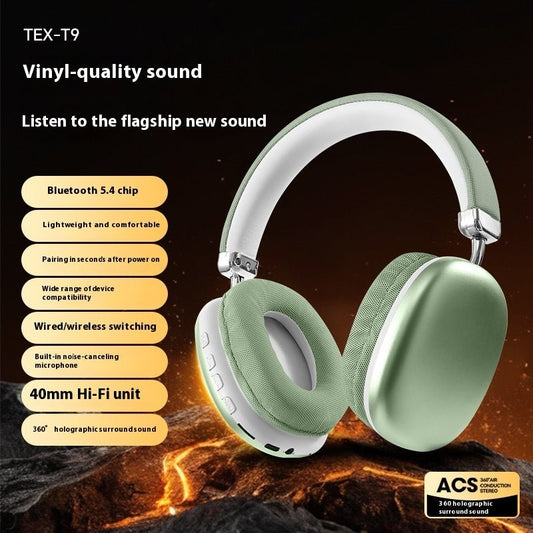 TEX - T9 Bluetooth Headset Wireless Headphone Head - mounted - WAREHOUSE SHOP