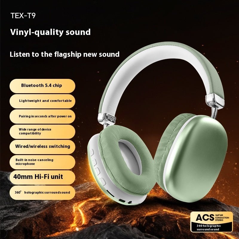 TEX - T9 Bluetooth Headset Wireless Headphone Head - mounted - WAREHOUSE SHOP