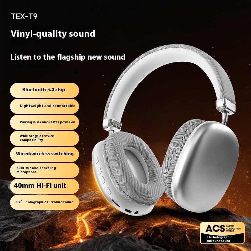 TEX - T9 Bluetooth Headset Wireless Headphone Head - mounted - WAREHOUSE SHOP