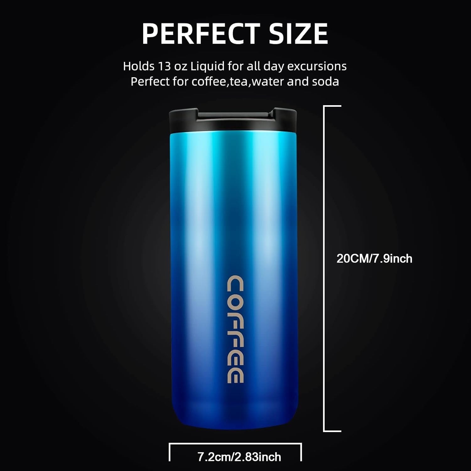 Thermal Travel Coffee Mug Cup Hot Warm Insulated Drinks Thermal Flask UK - WAREHOUSE SHOP