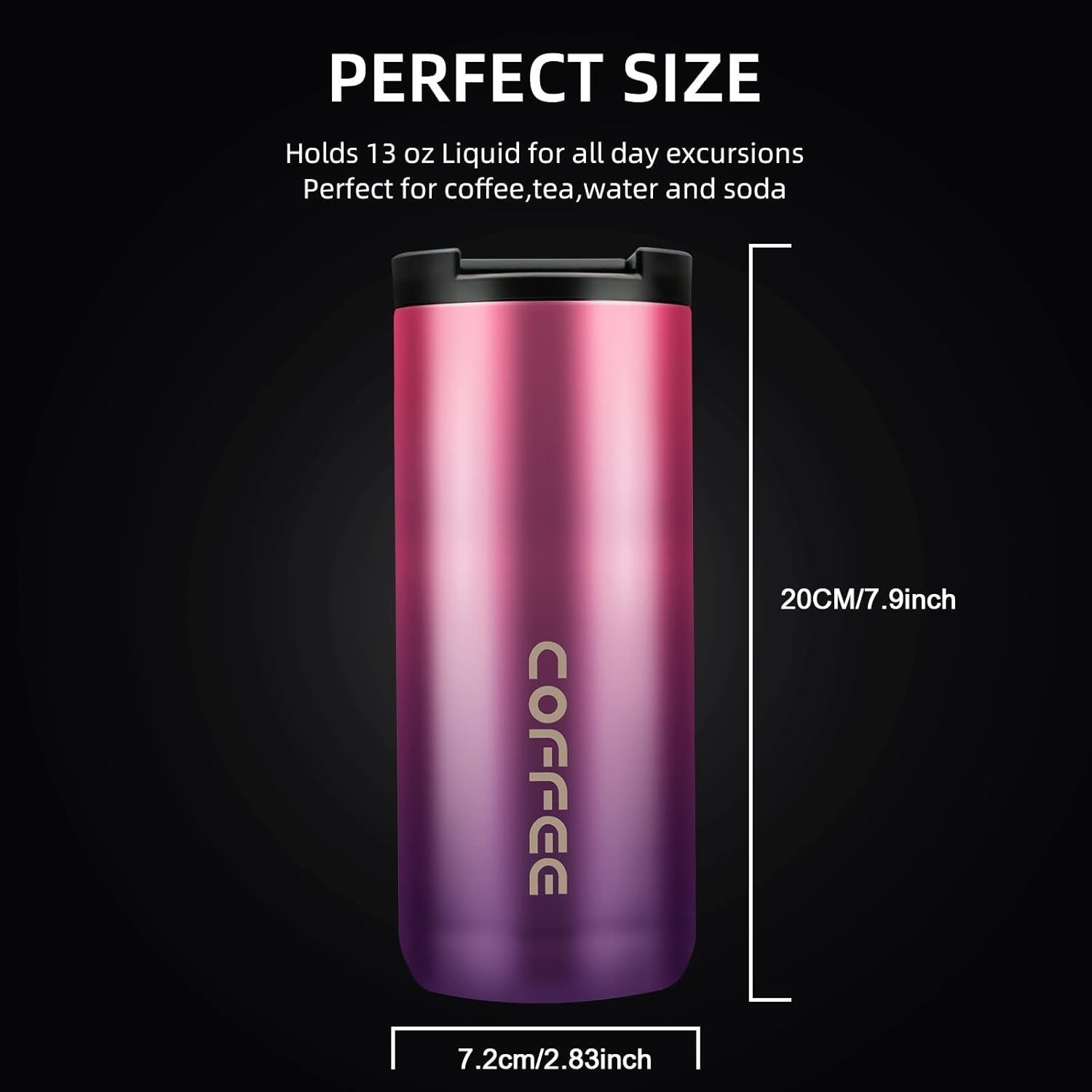 Thermal Travel Coffee Mug Cup Hot Warm Insulated Drinks Thermal Flask UK - WAREHOUSE SHOP