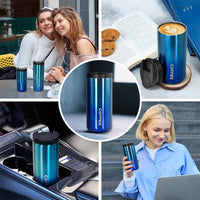 Thermal Travel Coffee Mug Cup Hot Warm Insulated Drinks Thermal Flask UK - WAREHOUSE SHOP
