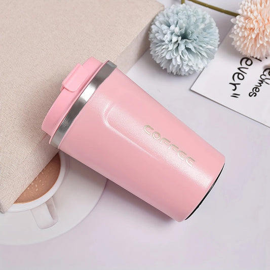 Thermo Cafe Car Thermos Mug for Tea Water Coffee Leak_Proof Travel Thermo Cup Coffee Mug 380/510ML Double Stainless Steel - WAREHOUSE SHOP