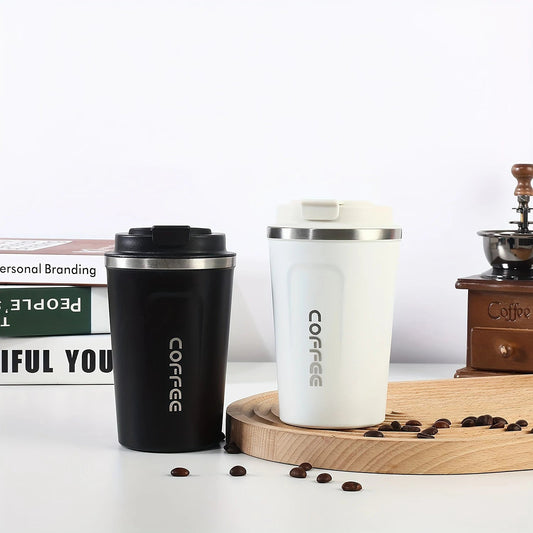 Thermo Cafe Car Thermos Mug for Tea Water Coffee Leak_Proof Travel Thermo Cup Coffee Mug 380/510ML Double Stainless Steel - WAREHOUSE SHOP