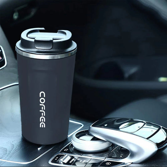 Thermo Cafe Car Thermos Mug for Tea Water Coffee Leak_Proof Travel Thermo Cup Coffee Mug 380/510ML Double Stainless Steel - WAREHOUSE SHOP
