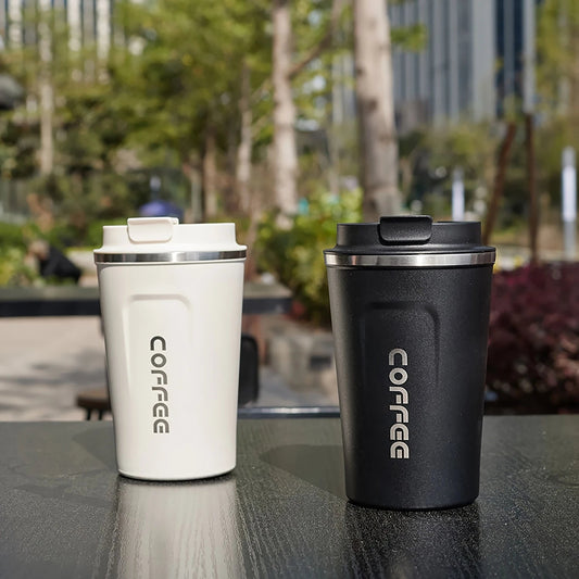 Thermo Cafe Car Thermos Mug for Tea Water Coffee Leak_Proof Travel Thermo Cup Coffee Mug 380/510ML Double Stainless Steel - WAREHOUSE SHOP