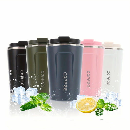 Thermo Cafe Car Thermos Mug for Tea Water Coffee Leak_Proof Travel Thermo Cup Coffee Mug 380/510ML Double Stainless Steel - WAREHOUSE SHOP