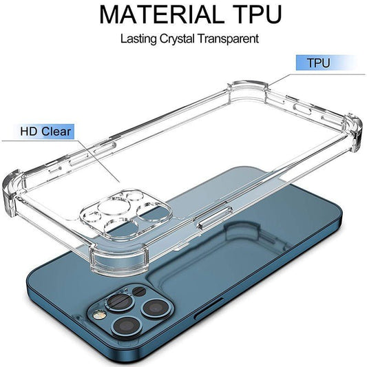 Thick Shockproof Silicone Transparent Phone Case - WAREHOUSE SHOP